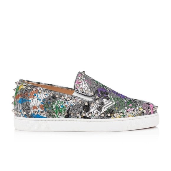 Christian Louboutin Blue Silver Sneakers Urban Style - Picture 15 of 15